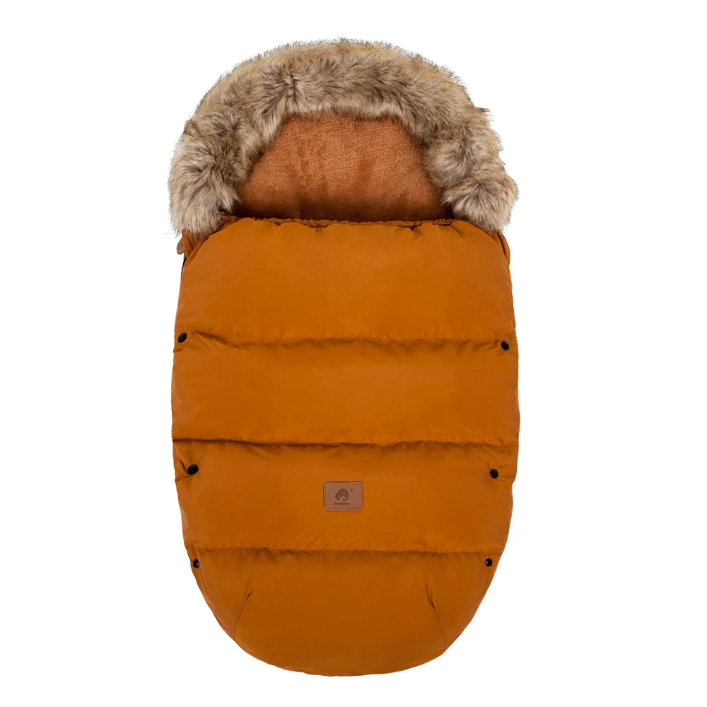 Stroller Footmuff Winter Baby Carriage Bag In Pram Removable Thicker Fur Collar Warm Flannel Newborn Cocoon Baby Envelope