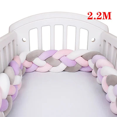 4 Strands Knotted 2.2M/3M/3.6M Baby Bed Bumper Braided Crib Bumper Cotton Knot Pillow Crib Protector Baby Decoration Room