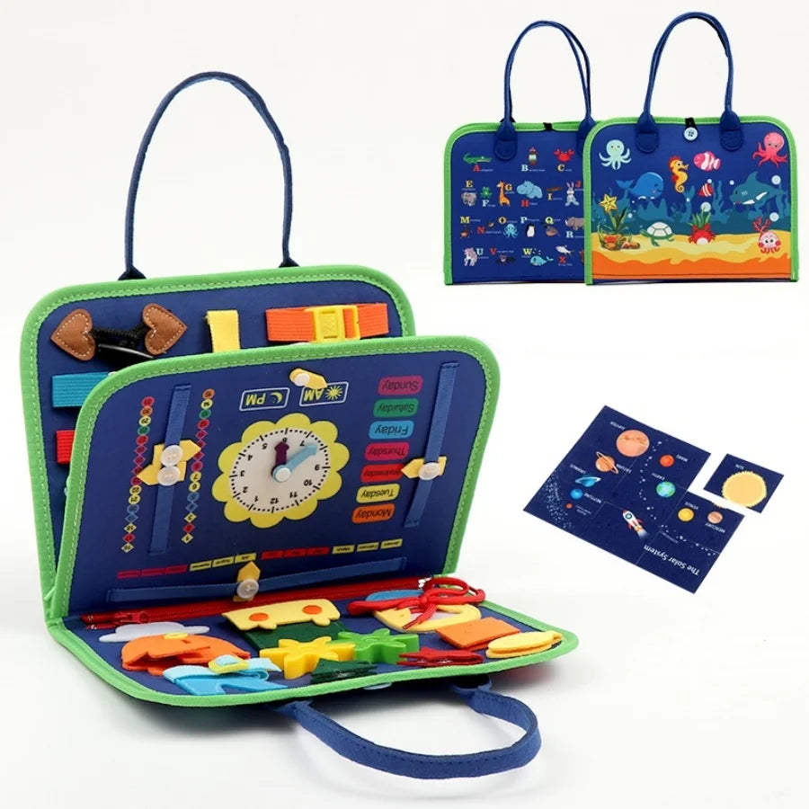 Busy Board Bébé – Planche Sensorielle Montessori pour Développement de la Motricité Fine