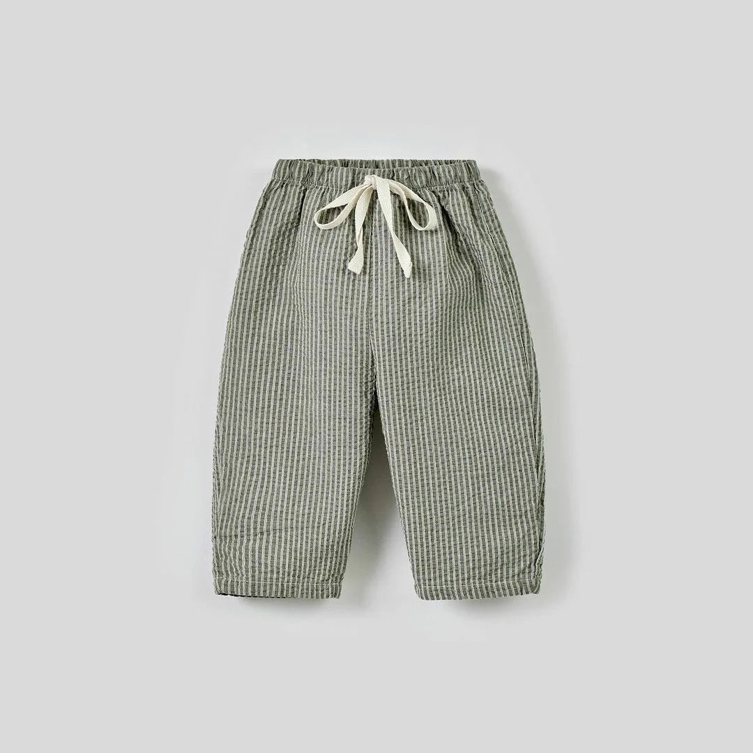 Pantalon Rayé Bébé | Coton Doux | Fille & Garçon | 12M–7 Ans