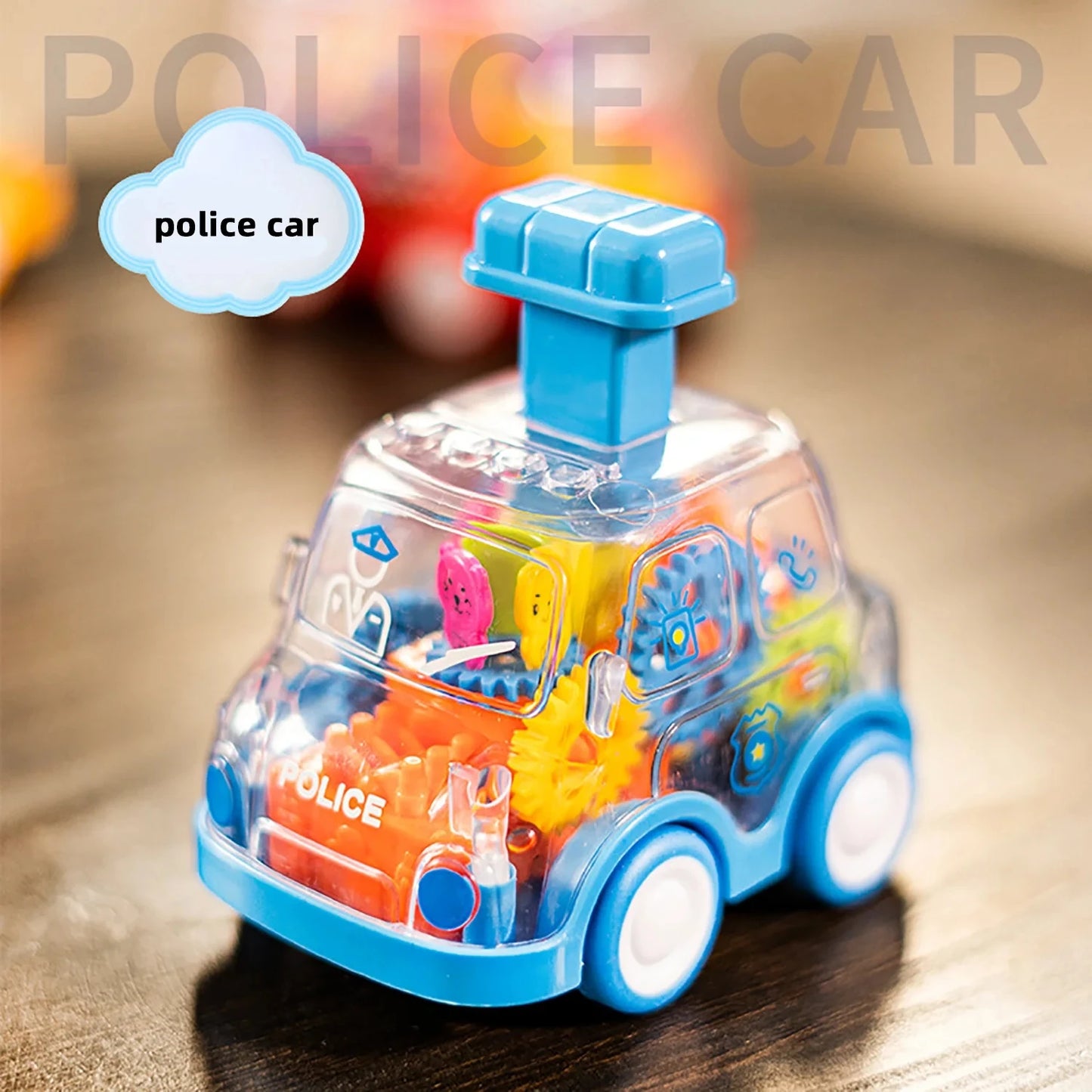 Voiture Friction Enfant Transparente | Engrenages Visibles | Cadeau 2-6 Ans