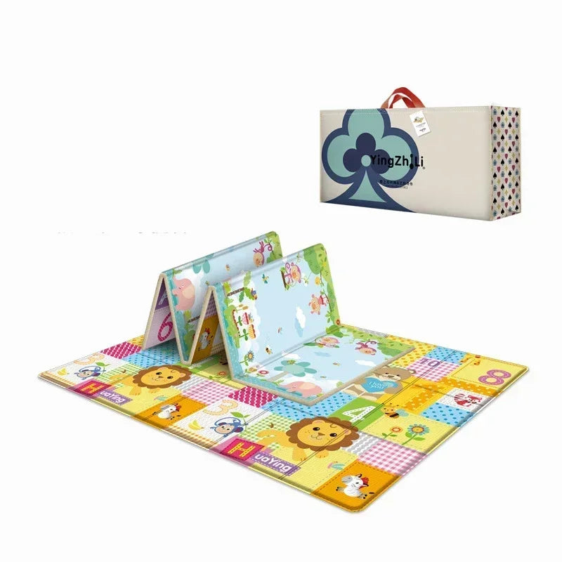 Tapis de jeu 200×180 cm – Double face éducatif et ludique pour enfants