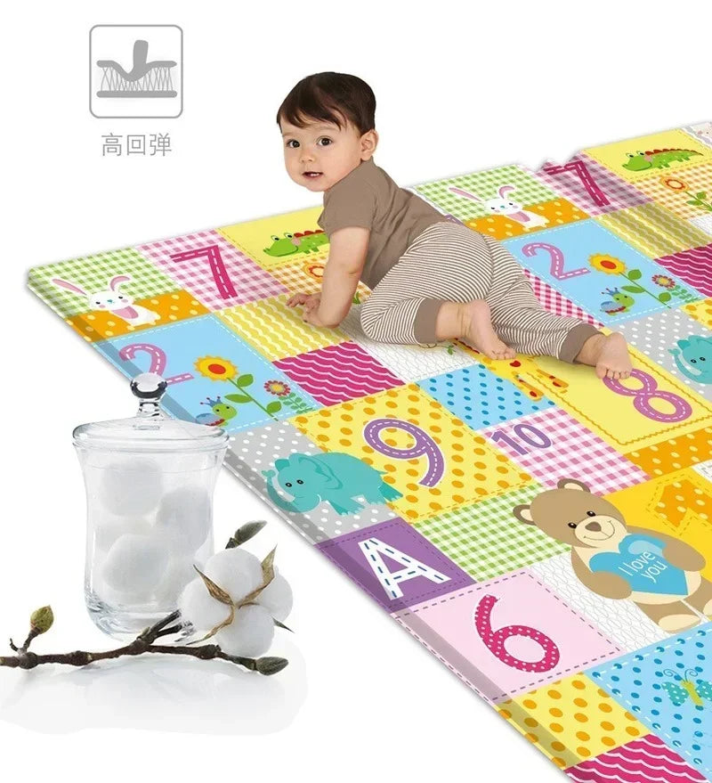 Tapis de jeu 200×180 cm – Double face éducatif et ludique pour enfants