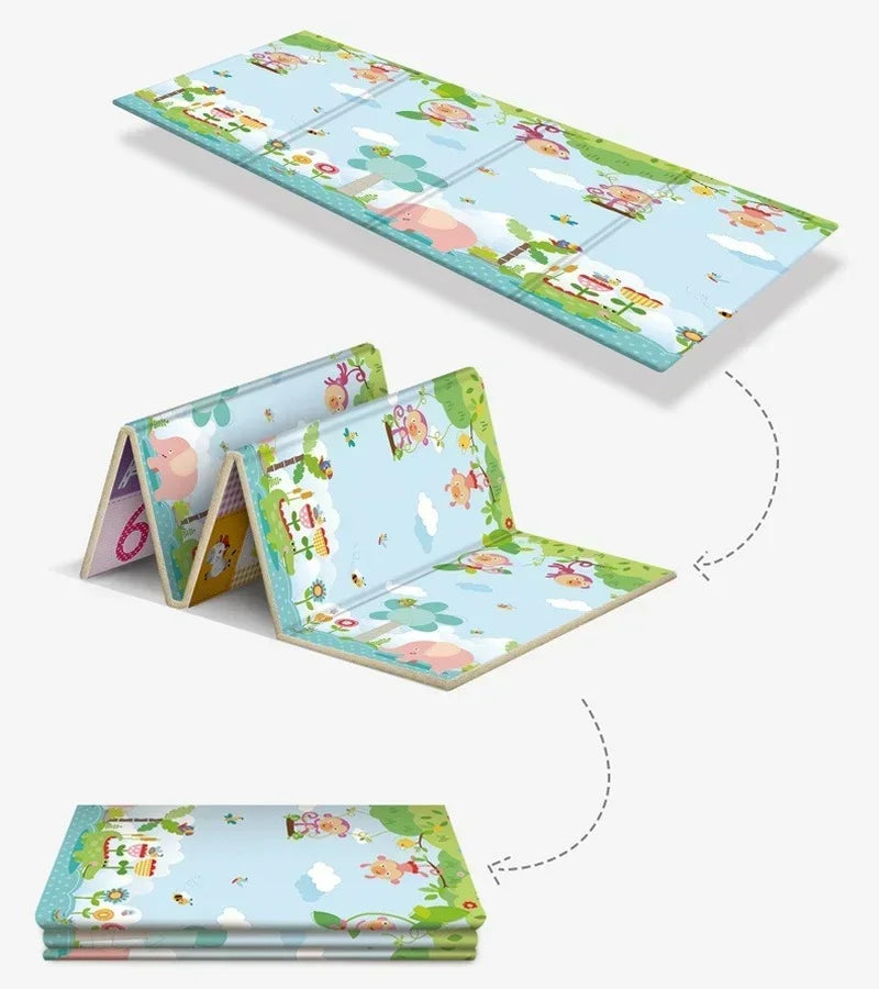 Tapis de jeu 200×180 cm – Double face éducatif et ludique pour enfants