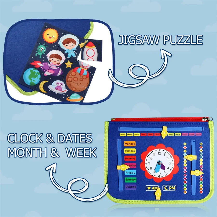 Busy Board Bébé – Planche Sensorielle Montessori pour Développement de la Motricité Fine