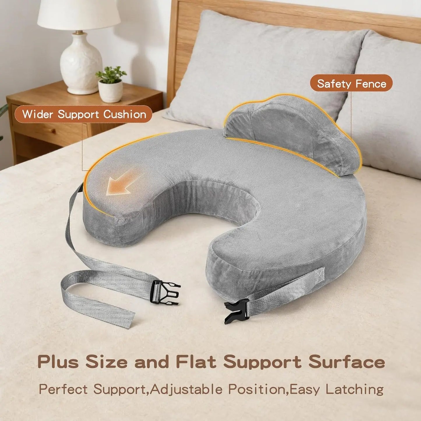 Coussin d'allaitement mousse mémoire de forme – Support lombaire & housse amovible lavable