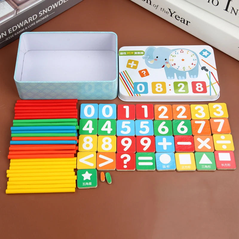Puzzle en bois 3D Montessori – Jeu éducatif à encastrement avec cartes d’animaux (32 pièces)