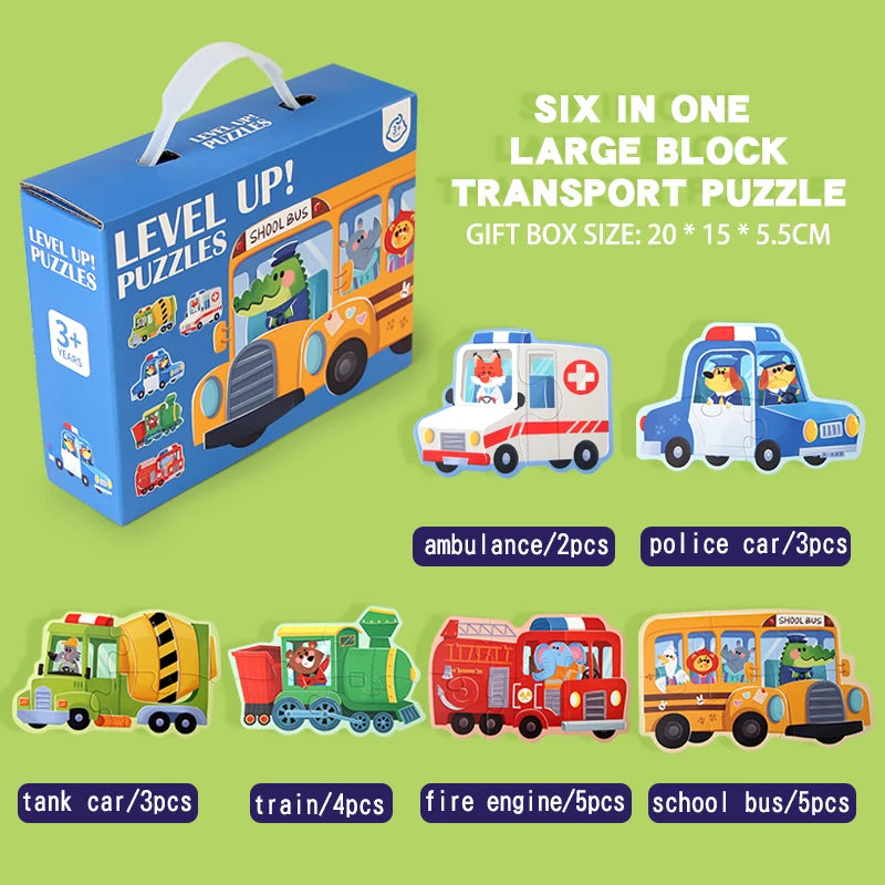 Puzzle en Bois Enfant – Alphabet, Chiffres et Animaux Montessori (0 à 6 Ans)