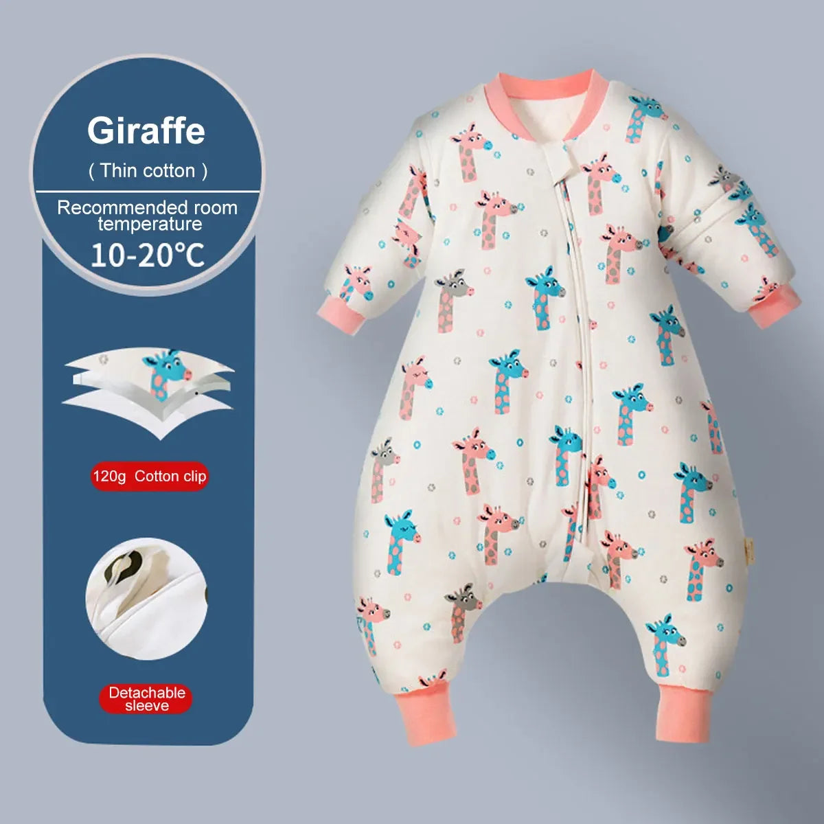Sac de couchage hiver enfant avec pieds – Motifs animaux & espace, chaud, 1-4 ans