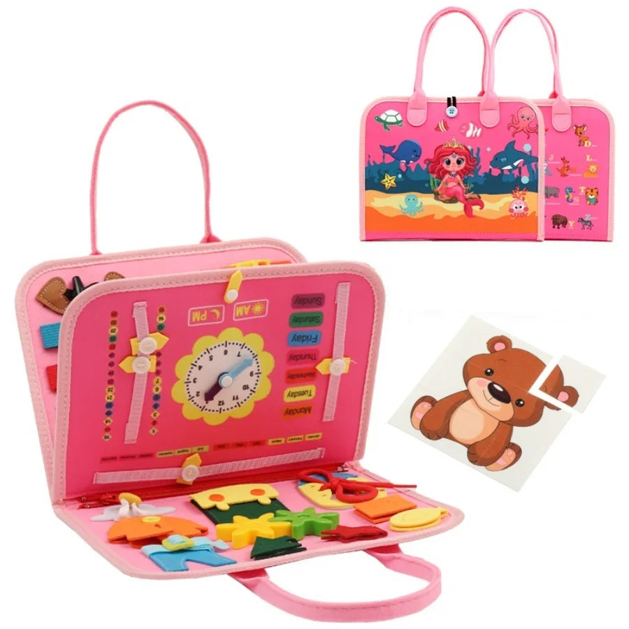 Busy Board Bébé – Planche Sensorielle Montessori pour Développement de la Motricité Fine