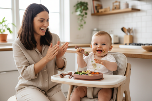 Vaisselle bébé ergonomique : comment favoriser l'autonomie à table dès 6 mois ?