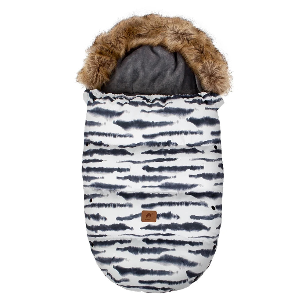 Stroller Footmuff Winter Baby Carriage Bag In Pram Removable Thicker Fur Collar Warm Flannel Newborn Cocoon Baby Envelope