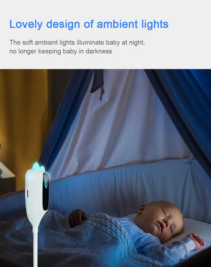 Caméra babyphone WiFi 2K 360° – Vision nocturne couleur & détection de pleurs