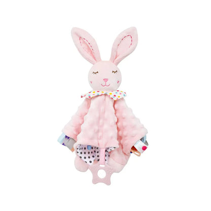 Doudou Éléphant Bébé | Hochet Apaisant Naissance | Plat Gris Rose