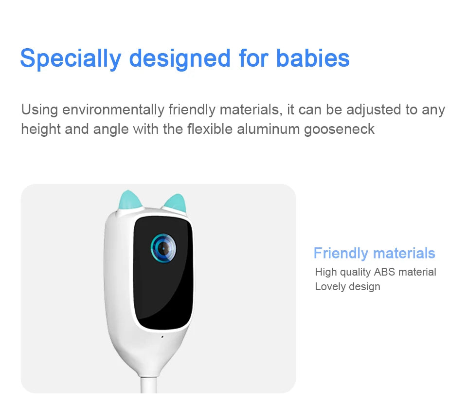 Caméra babyphone WiFi 2K 360° – Vision nocturne couleur & détection de pleurs