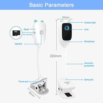 Caméra babyphone WiFi 2K 360° – Vision nocturne couleur & détection de pleurs