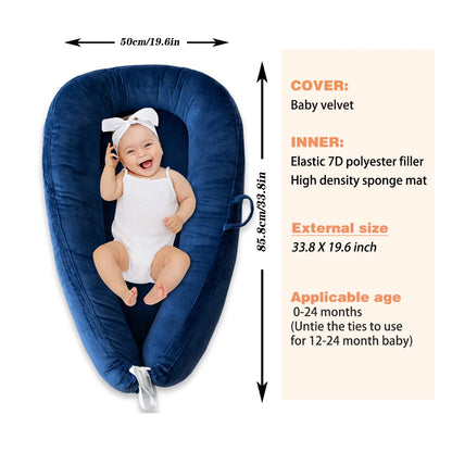 Baby Lounger,Newborn Lounger for Baby, Baby Nest,Snugly Fit Infant Lounger for Baby, Infant 100% Cotton Breathable Sleeping Bed