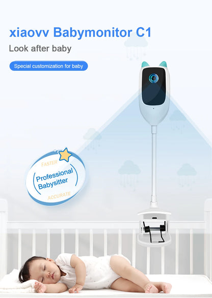 Caméra babyphone WiFi 2K 360° – Vision nocturne couleur & détection de pleurs