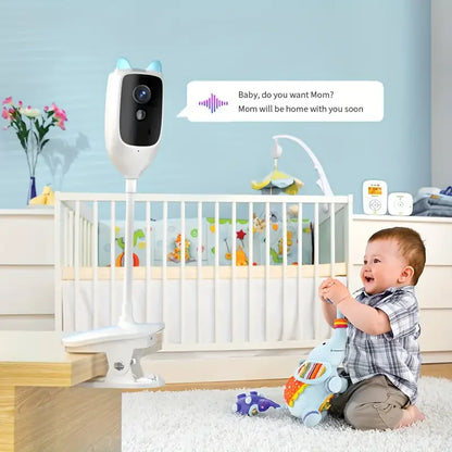 Caméra babyphone WiFi 2K 360° – Vision nocturne couleur & détection de pleurs