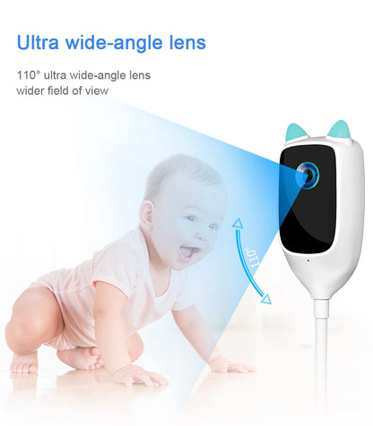 Caméra babyphone WiFi 2K 360° – Vision nocturne couleur & détection de pleurs