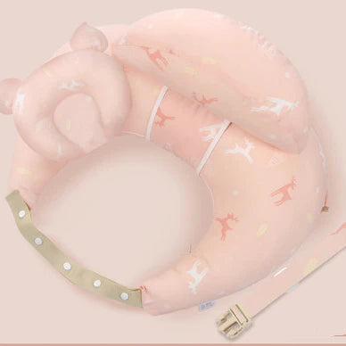 Oreiller d'allaitement en U multifonction – Sangle cervicale réglable, motifs bébé, lavable