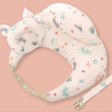 Oreiller d'allaitement en U multifonction – Sangle cervicale réglable, motifs bébé, lavable