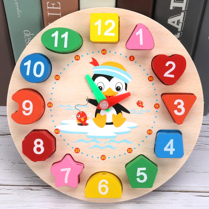 Horloge Montessori en bois – Apprentissage ludique de l'heure pour enfants