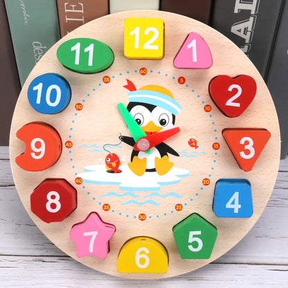 Horloge Montessori en bois – Apprentissage ludique de l'heure pour enfants