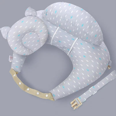 Oreiller d'allaitement en U multifonction – Sangle cervicale réglable, motifs bébé, lavable