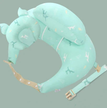 Oreiller d'allaitement en U multifonction – Sangle cervicale réglable, motifs bébé, lavable