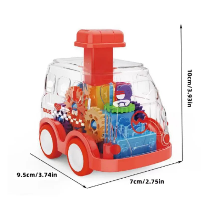 Voiture Friction Enfant Transparente | Engrenages Visibles | Cadeau 2-6 Ans