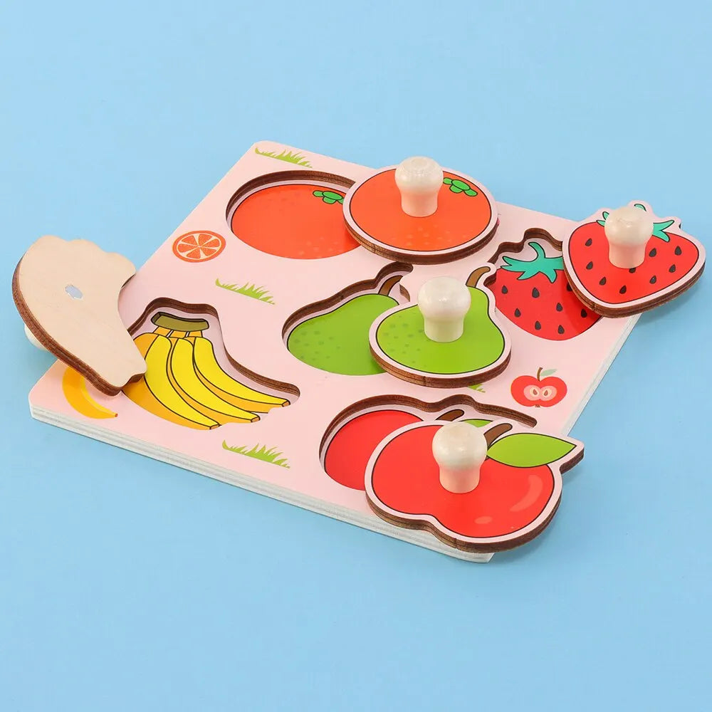 Puzzle Bois Bébé 1 an | Fruits Montessori | Jeu Cognitif & Motricite