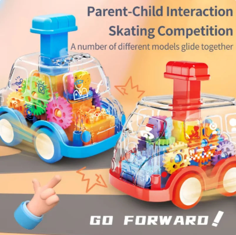 Voiture Friction Enfant Transparente | Engrenages Visibles | Cadeau 2-6 Ans