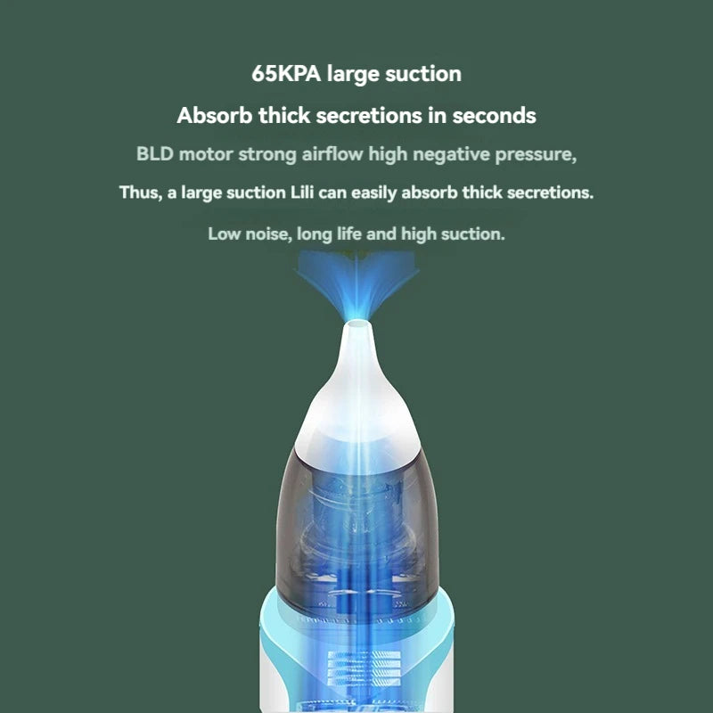 Mouche bébé électrique rechargeable 2026 – Silencieux, anti-congestion, 9 niveaux d'aspiration