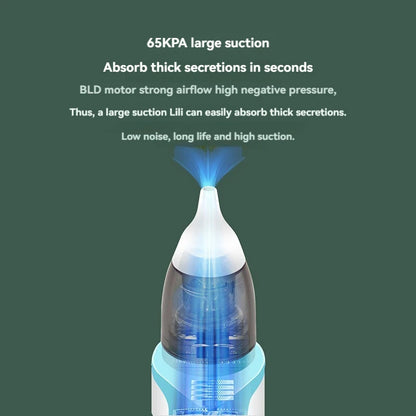 Mouche bébé électrique rechargeable 2026 – Silencieux, anti-congestion, 9 niveaux d'aspiration