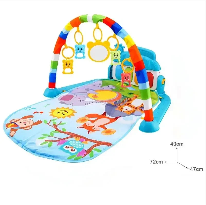 Tapis musical bébé – Tapis d’éveil interactif avec piano et arche de jeu