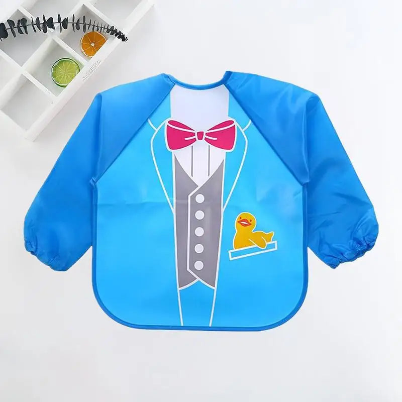 Tablier bavoir impérméable manches longues bébé – Dessin animé, poche, 0-3 ans