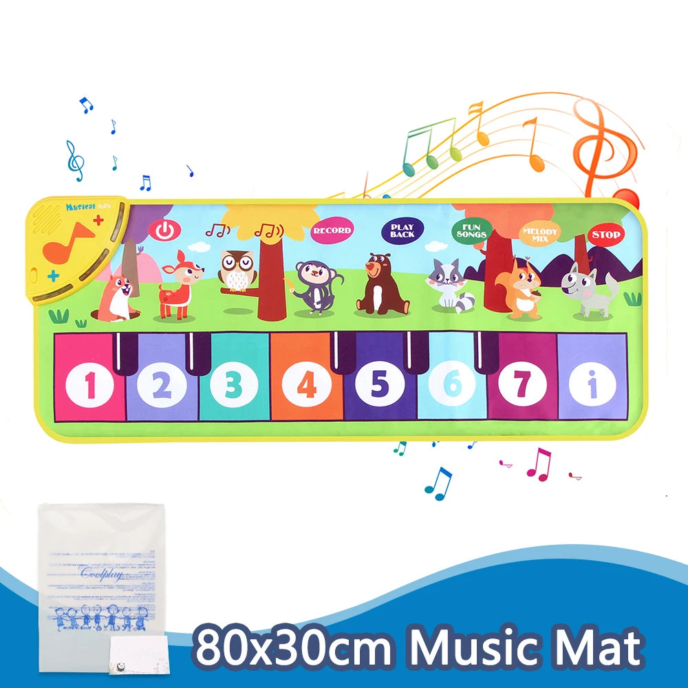 Jouet musical bébé pliable – Tapis piano interactif avec sons d'animaux