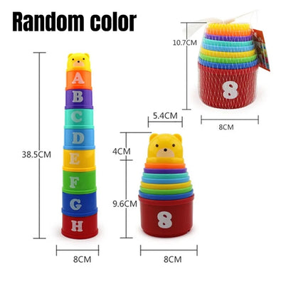 Jouets Empilables Tasses Montessori Bébé 0-12 mois | Jeu de Bain & Éveil | Cadeau Noël