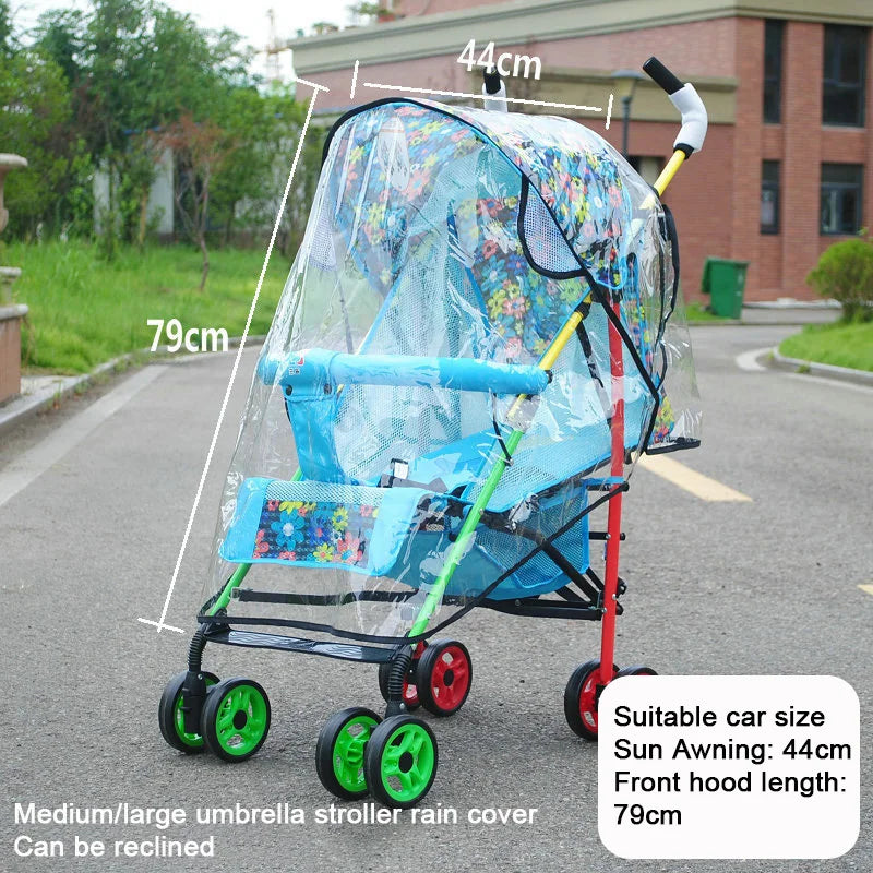 Habillage Pluie Poussette Universel | Coupe-Vent Imperméable | Nacelle & Canne