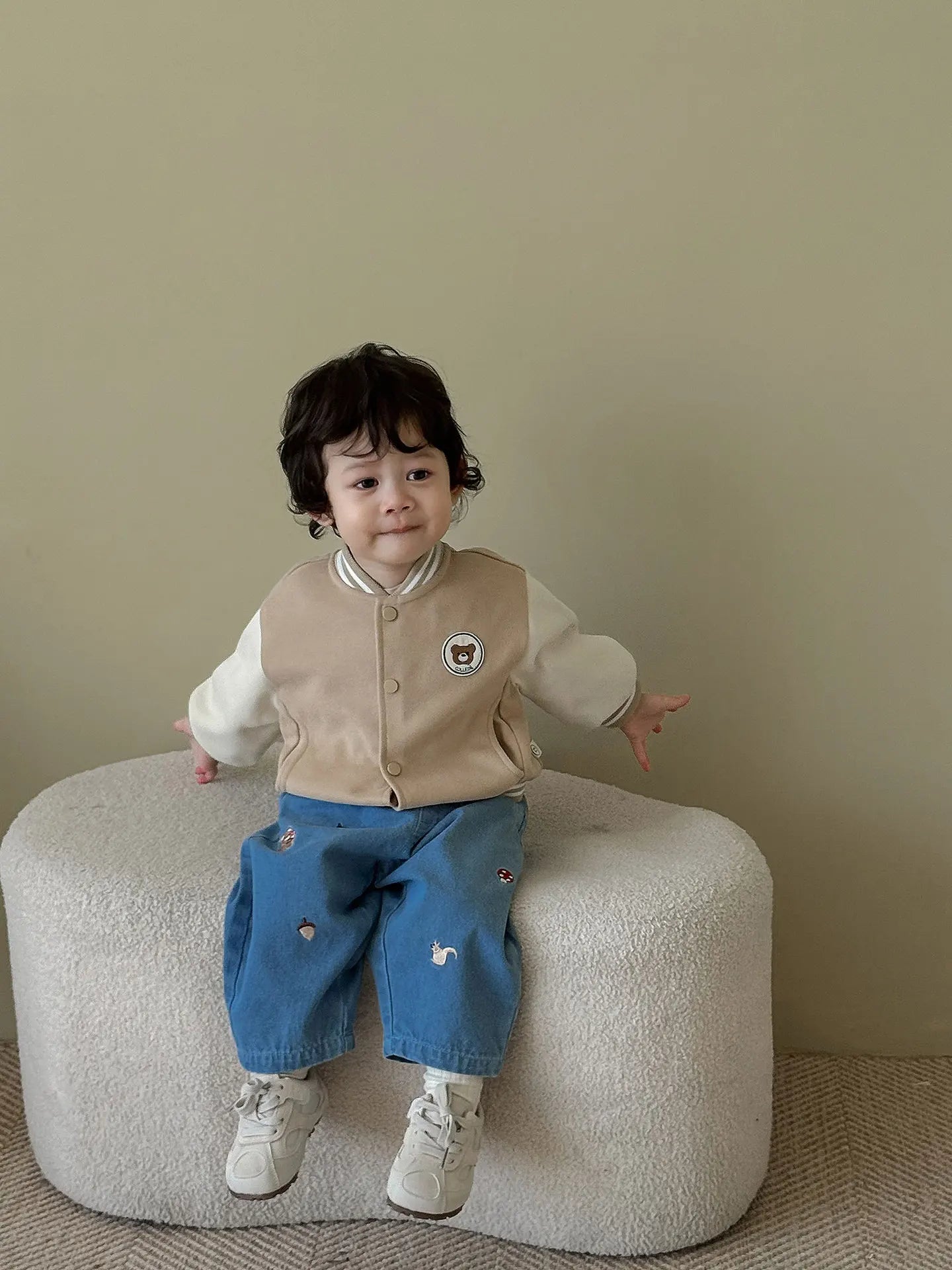 Pantalon Bébé Garçon | Jean Rayé Ample | Sarouel Coton | 1 Mois – 7 Ans