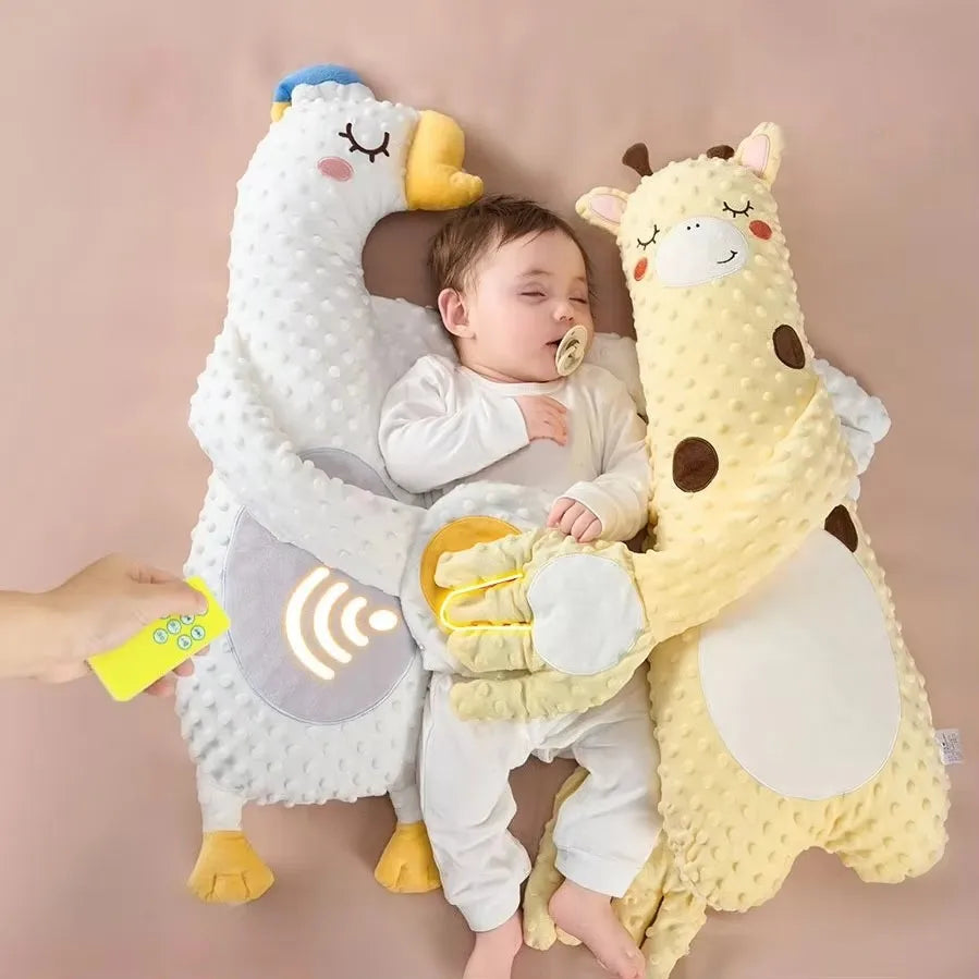 Peluche Tapotante Bébé | Coussin Tapotement Télécommande | Nouveau-Né