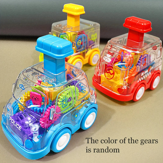 Voiture Friction Enfant Transparente | Engrenages Visibles | Cadeau 2-6 Ans