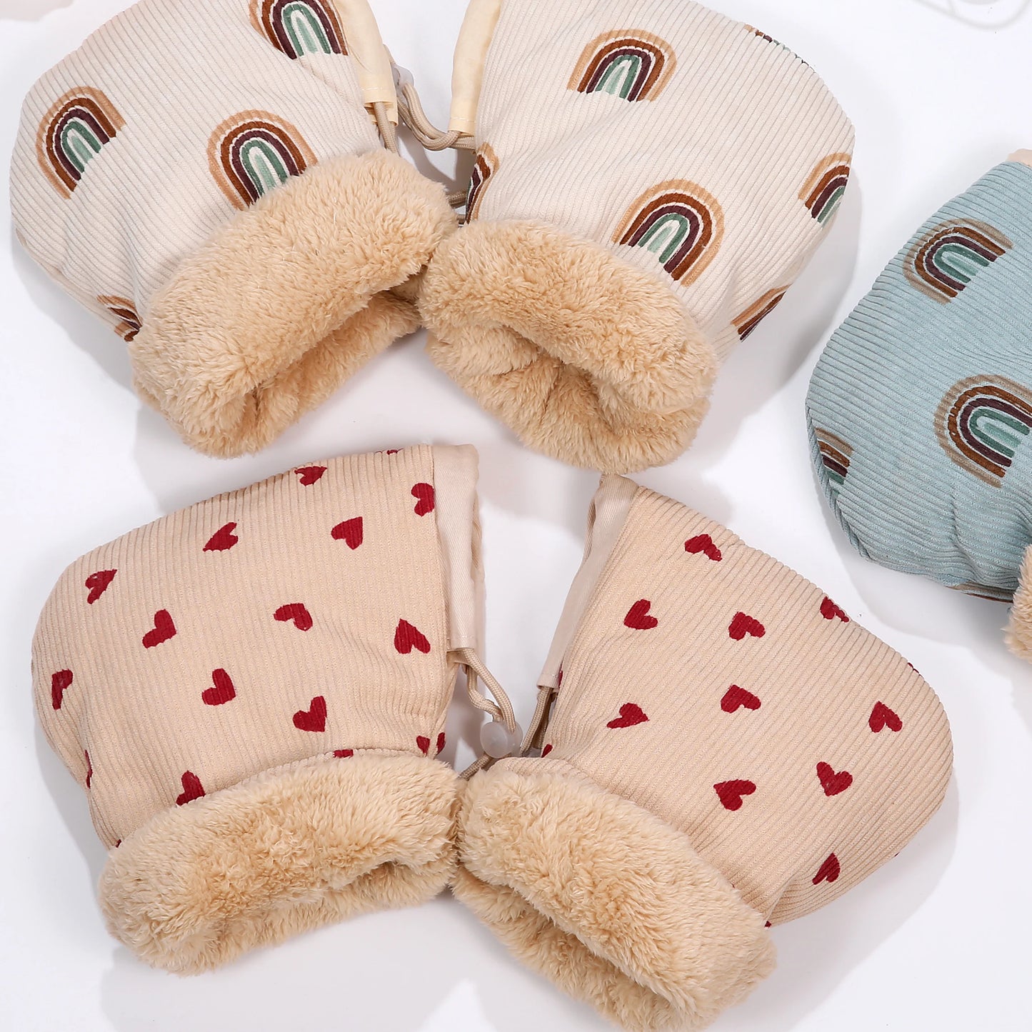 Manchon Poussette Hiver Universel | Moufle Coupe-Vent Imperméable | Motifs Animaux Enfant