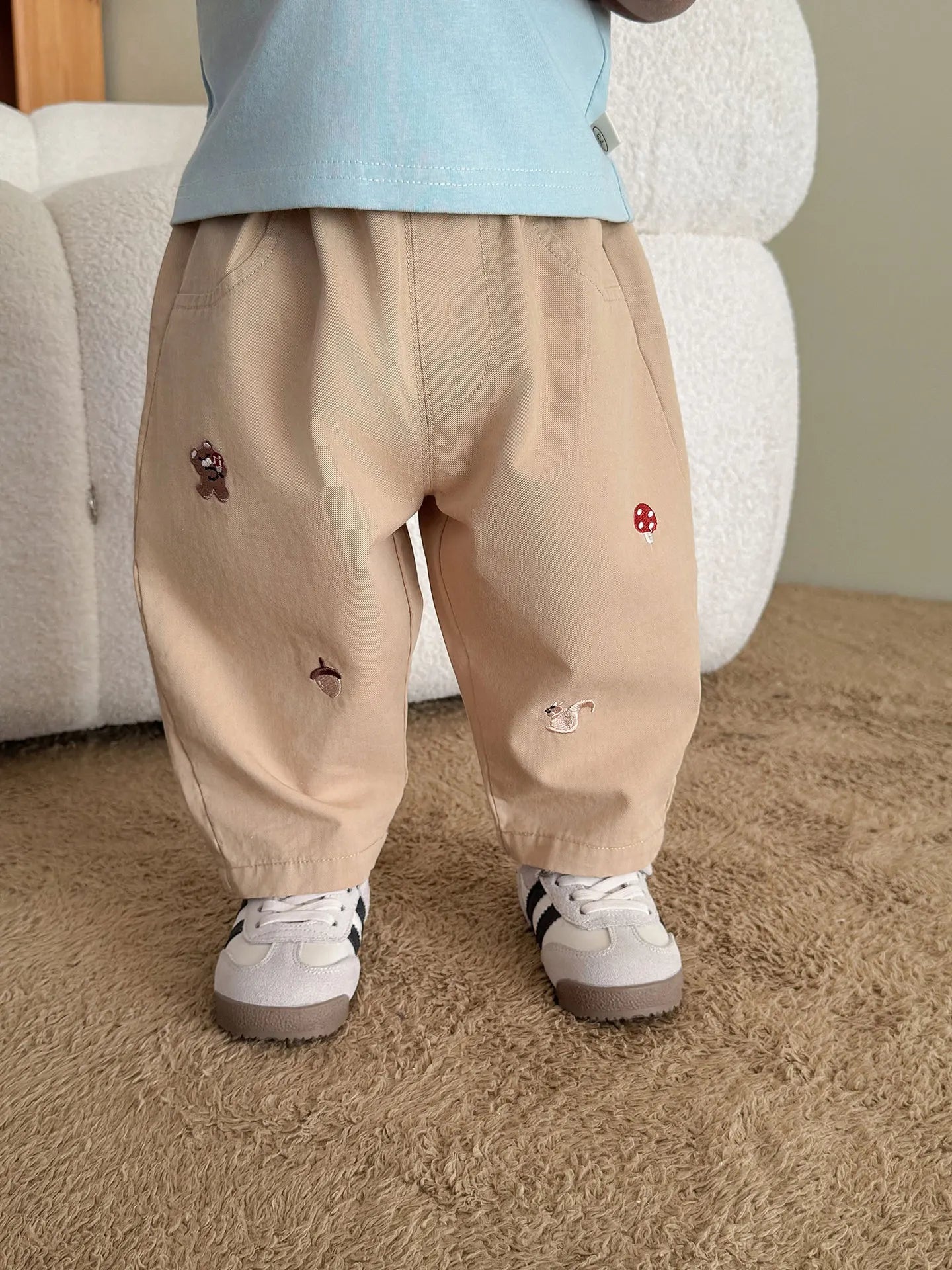 Pantalon Bébé Garçon | Jean Rayé Ample | Sarouel Coton | 1 Mois – 7 Ans