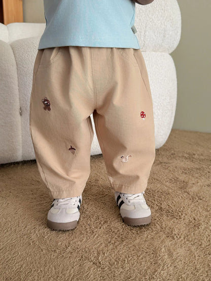 Pantalon Bébé Garçon | Jean Rayé Ample | Sarouel Coton | 1 Mois – 7 Ans