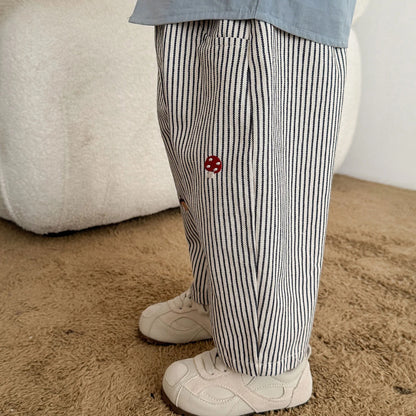 Pantalon Bébé Garçon | Jean Rayé Ample | Sarouel Coton | 1 Mois – 7 Ans
