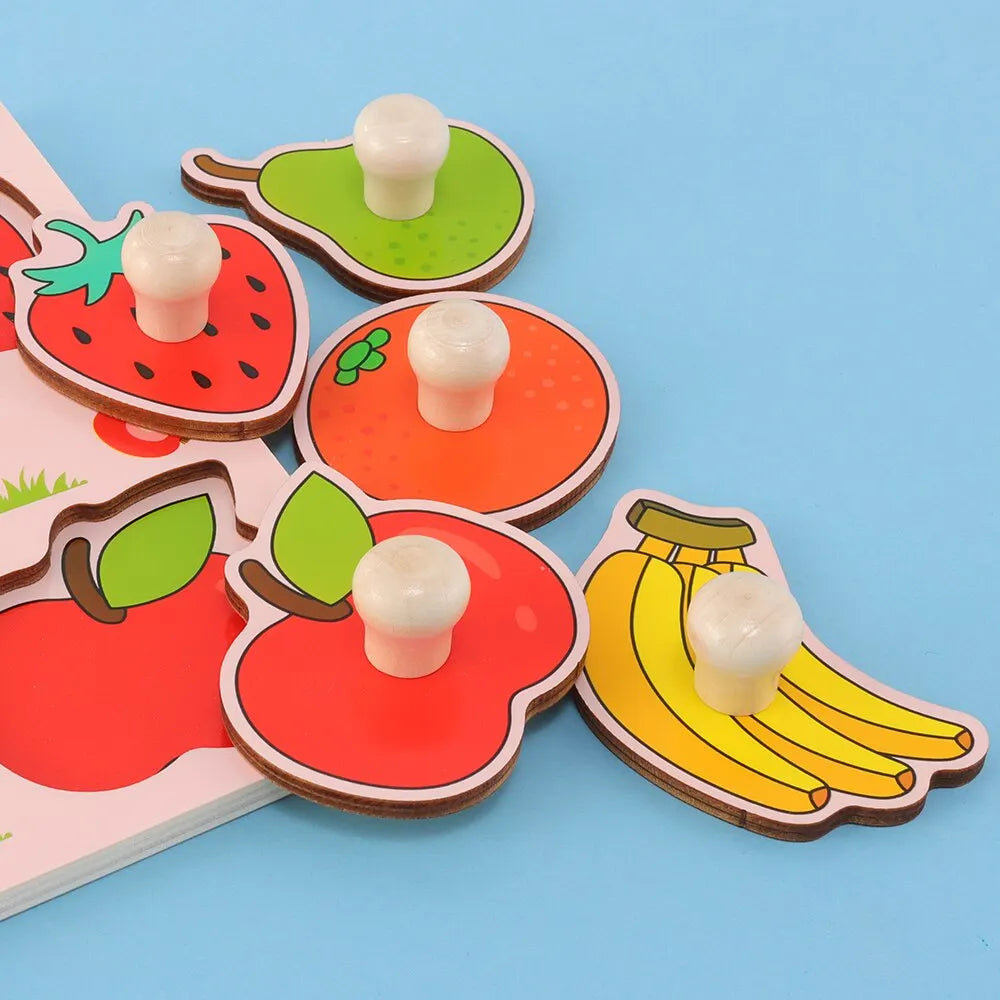 Puzzle Bois Bébé 1 an | Fruits Montessori | Jeu Cognitif & Motricite