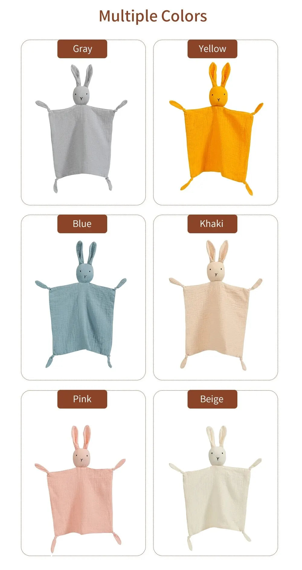 Doudou Mousseline Bébé | Couverture Apaisante Coton | Nouveau-Né 4 Saisons