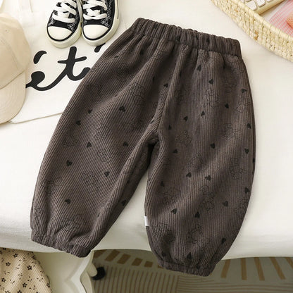 Pantalon Doublé Polaire Enfant | Motif Pois Rétro | Fille & Garçon | 12M – 9 Ans